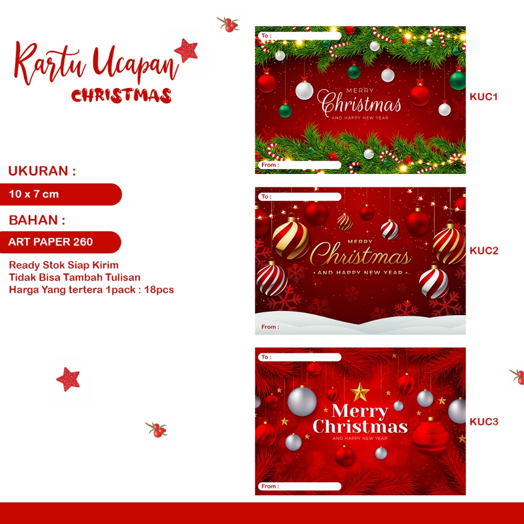 Jual Ready Kartu Ucapan Natal Kartu Hampers Natalxmaschristmas