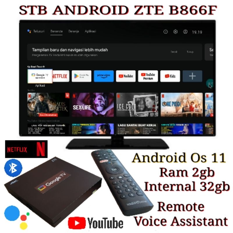 Jual Terbaru Stb Android ZTE B866F OS 11 Root Full Aplikasi Siap Pakai ...