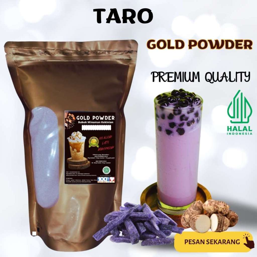 Jual GOLD Powder 1 Kg RASA TARO bubuk minuman premium / Ubi Ungu