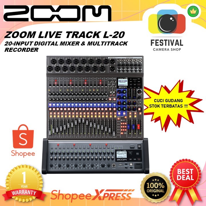 Jual Zoom LiveTrak L20 Digital Mixer 20Input Digital Mixer