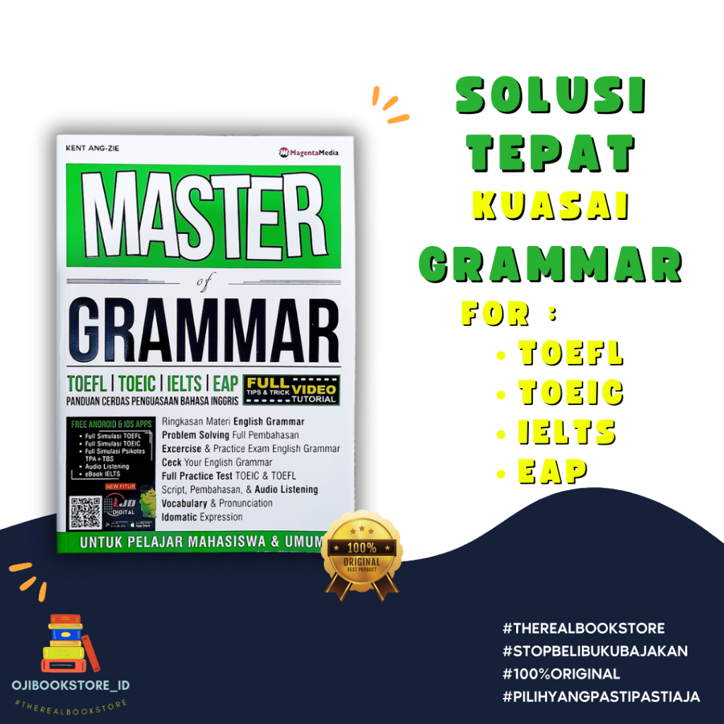 Jual BUKU GRAMMAR TOEFL BAHASA INGGRIS MASTER OF GRAMMAR TOEFL TOEIC ...