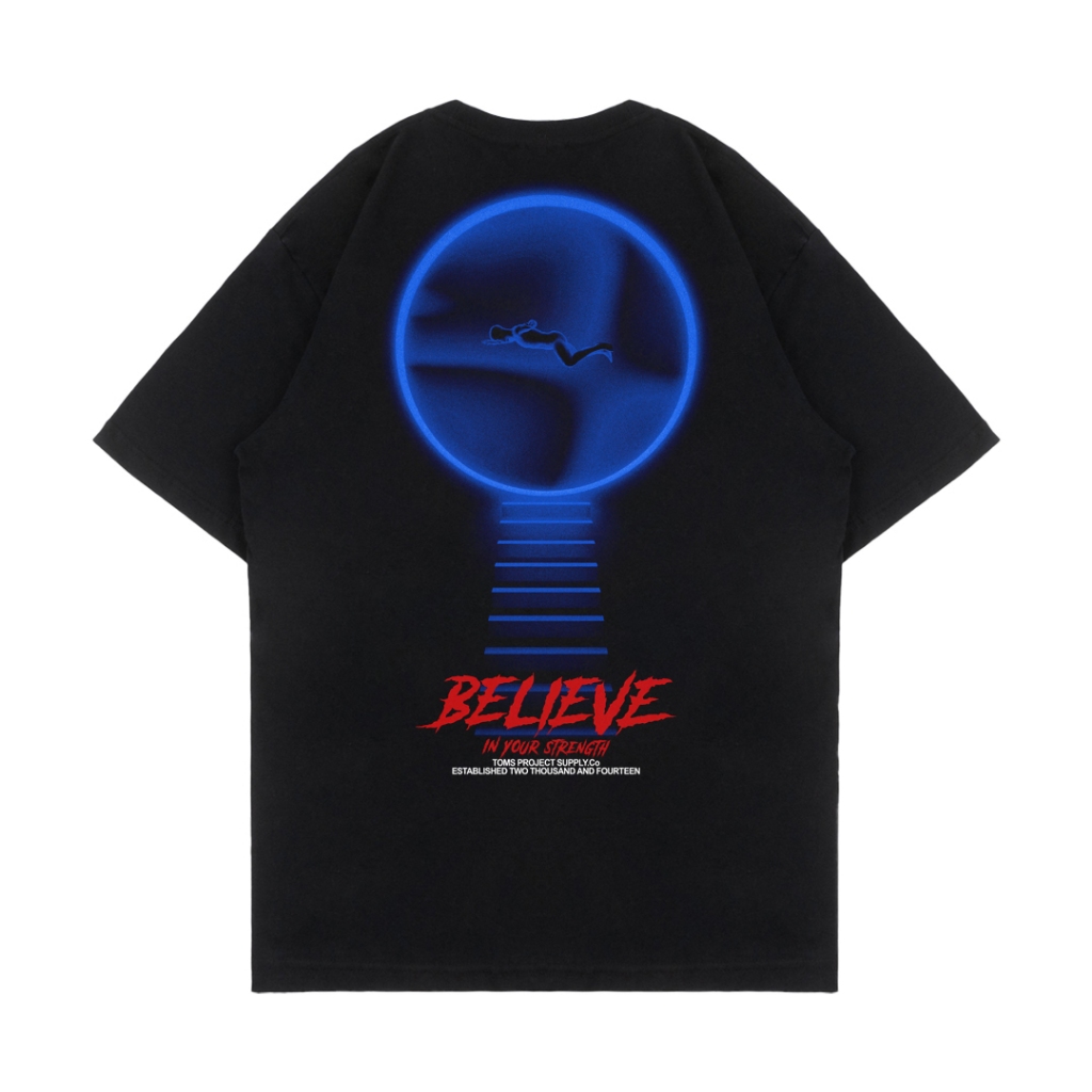 Jual Toms Project - Tshirt Combed 24's Believe Black - Kaos Pria ...