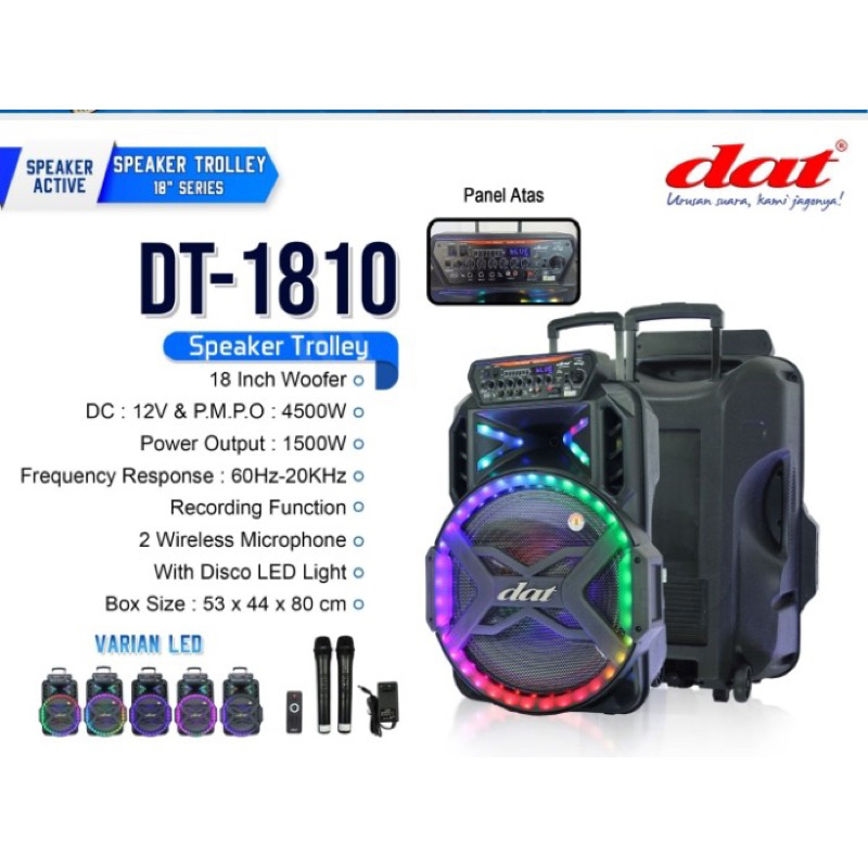 Jual DAT Speaker Portable DAT 18 Inch SPEAKER Dat Sepeaker Wireless DAT ...