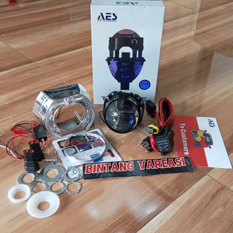 Jual PAKET LENGKAP PROJECTOR BILED AES TURBO SE 55 WAT RELAY DEMON ...