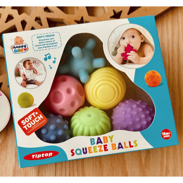 Jual Soft Sensory Balls 6pcs - Mainan Bayi Melatih Sensori - Newborn ...