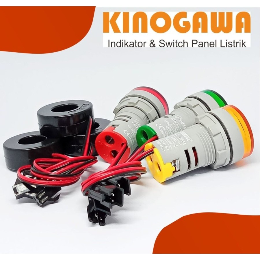 Jual KINOGAWA Pilot Lamp LED VOLT + Ampere Indicator 0~100A 22mm Bulat ...