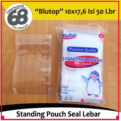 Standing Pouch Seal Lebar 10 x 17 x 01 Merk Blutop Isi 50 Pcs