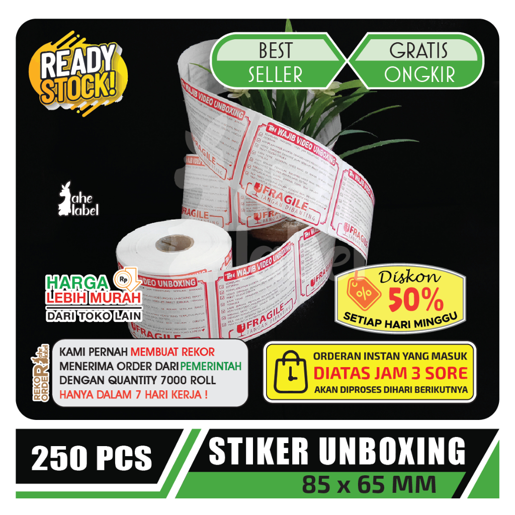 Jual Sticker Unboxing Stiker Label Unboxing Stiker Pengiriman Label Pengiriman Pcs Shopee