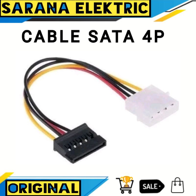 Jual KABEL POWER SATA 4P CABLE WIRE CORD IDE TO SERIAL ATA HARDDISK SSD ...