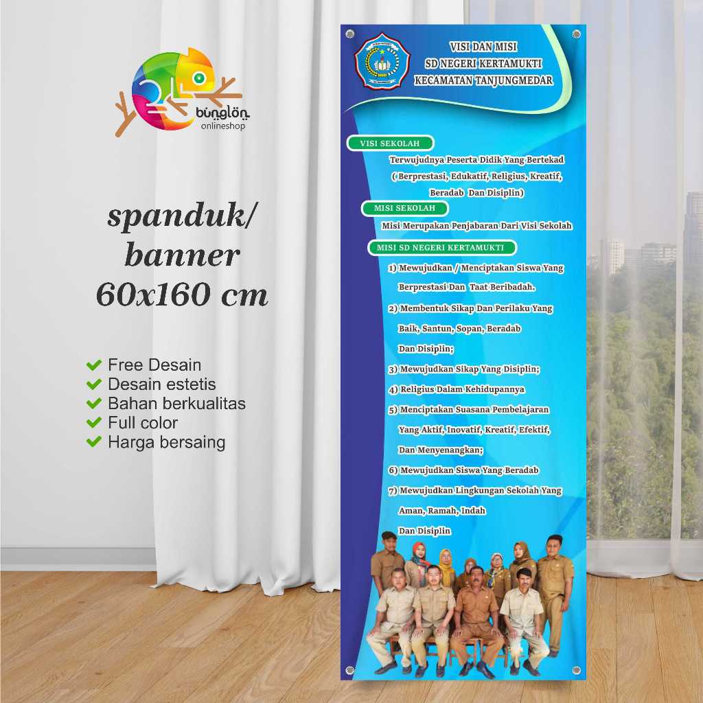 Jual Spanduk 60x160 Banner Visi Misi SD Custom Desain | Shopee Indonesia