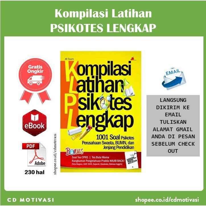 Jual Kompilasi Latihan Psikotes Lengkap (40 Jenis Psikotes + Kunci ...