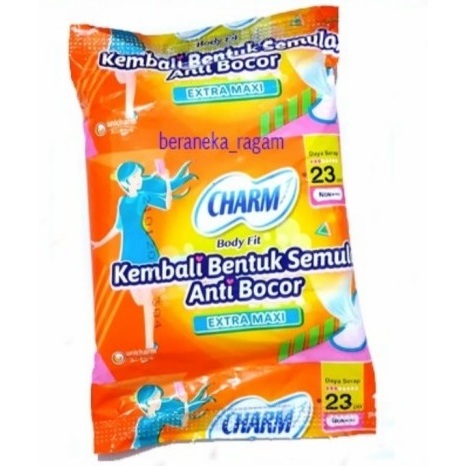 Jual Pembalut Charm Body Fit EXTRA MAXI Renceng isi 10 Sachet | Shopee ...