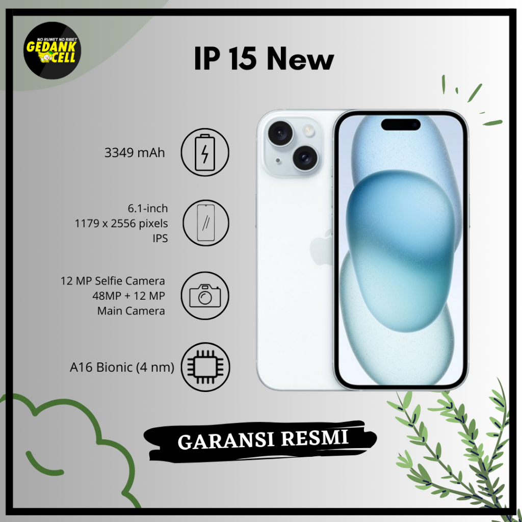 Jual NEW IP 15 GARANSI RESMI 1 TAHUN | Shopee Indonesia