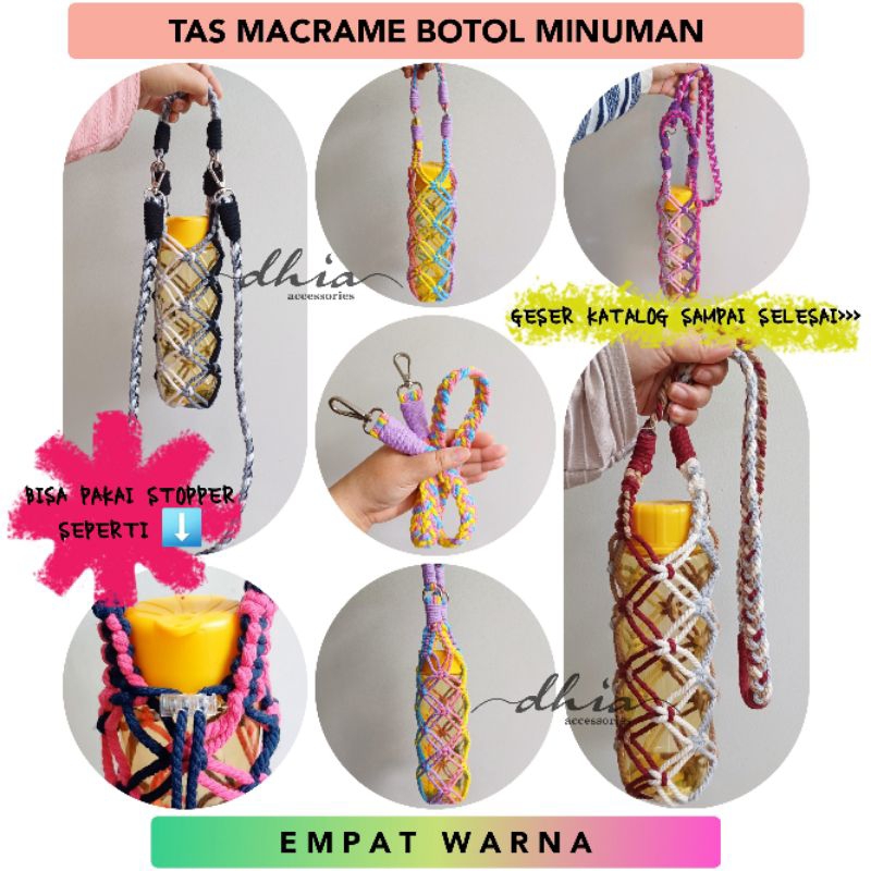 Jual Strap Tumbler Macrame Warna Tas Tumbler Macrame Bottle Strap