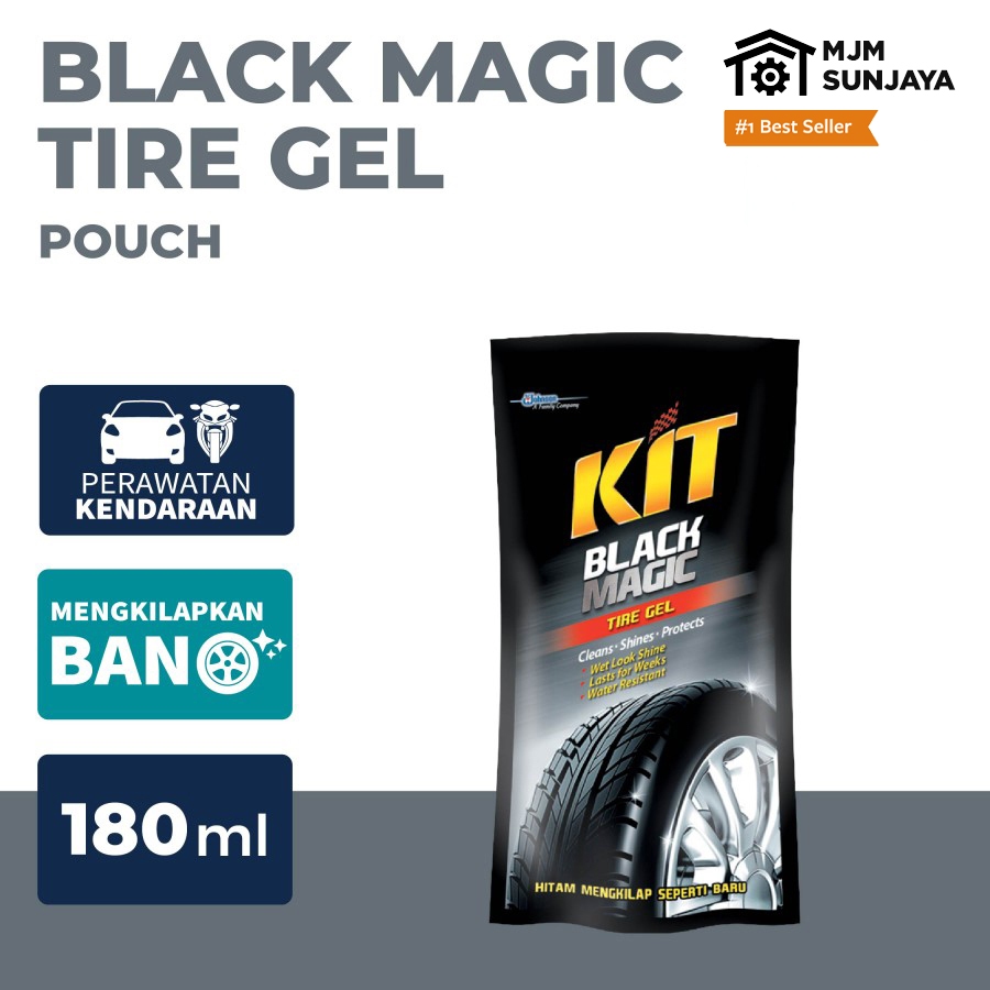 Jual Kit Car Black Magic Tire Gel 180ml Hitam Cair Pouch Semir