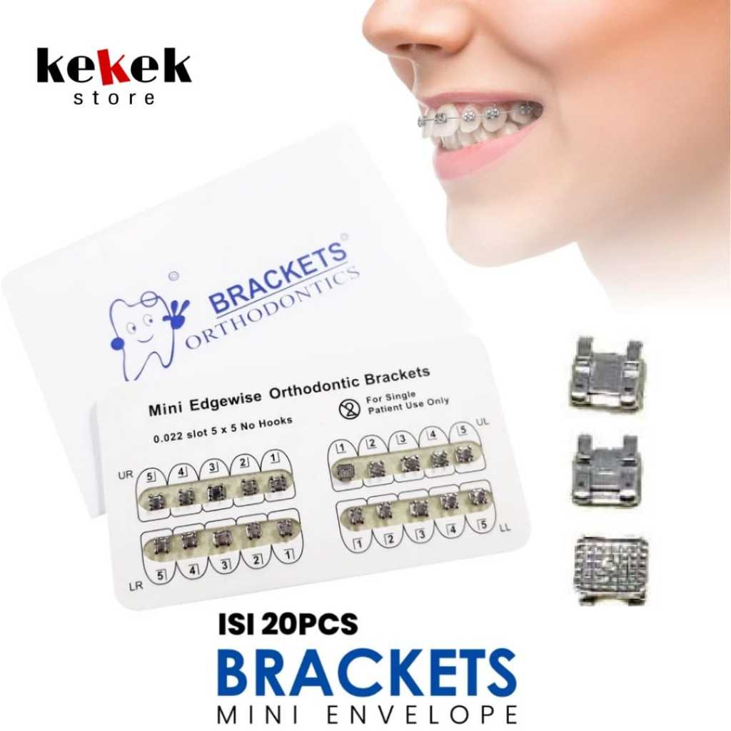 Jual Bracket Behel Amplop Biru Permanen Orthodontics Braces Kawat Gigi