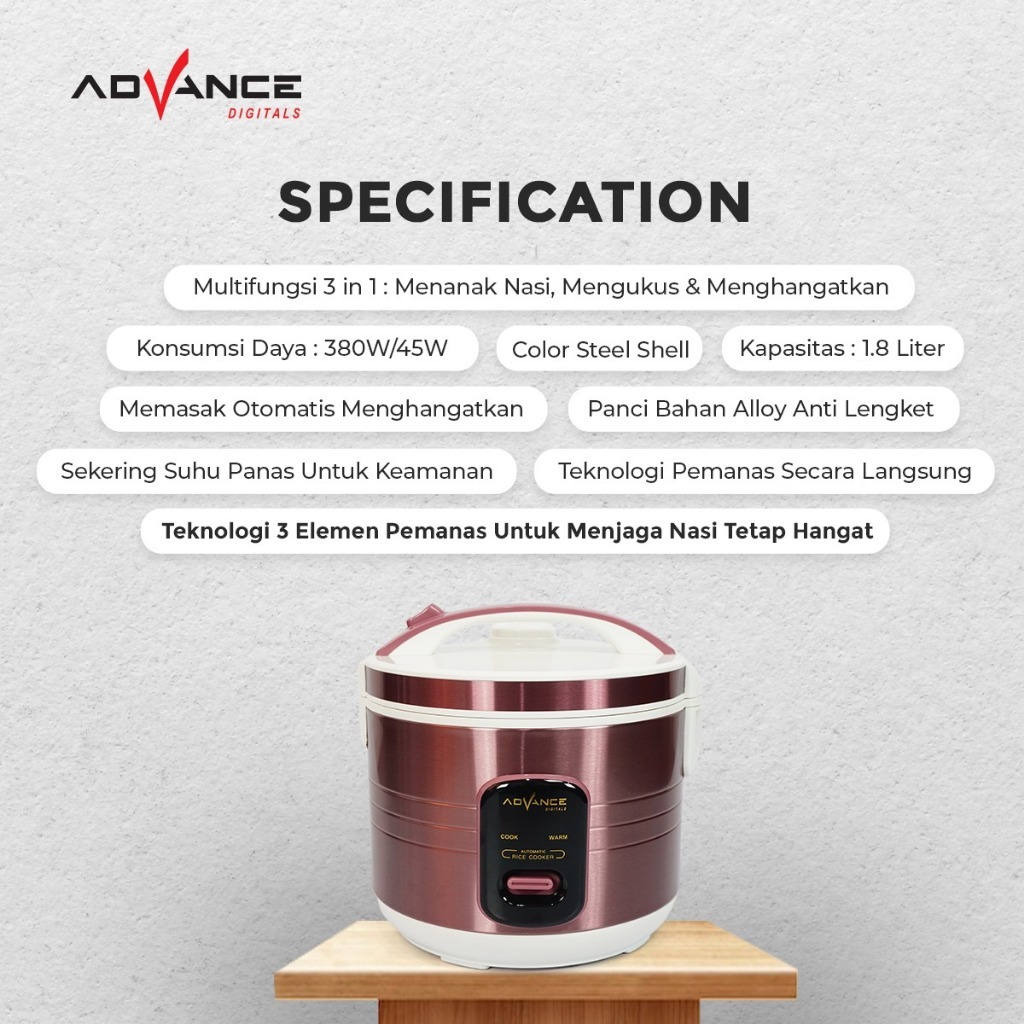 Jual Advance X-200 Rice Cooker 1.8 Liter Magic Com Penanak Nasi ...
