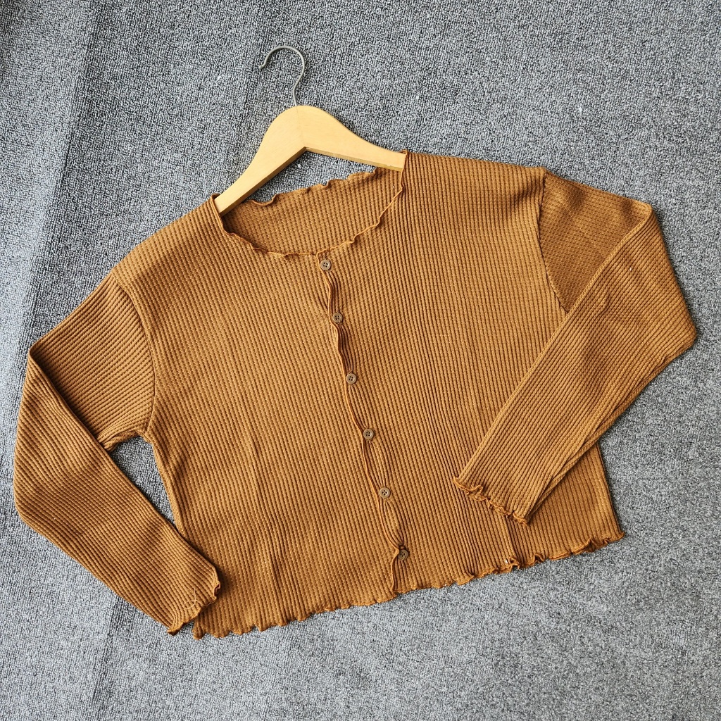 Jual Cardigan Rajut Cardigan Crop Top JUMBO OVERSIZE Lengan