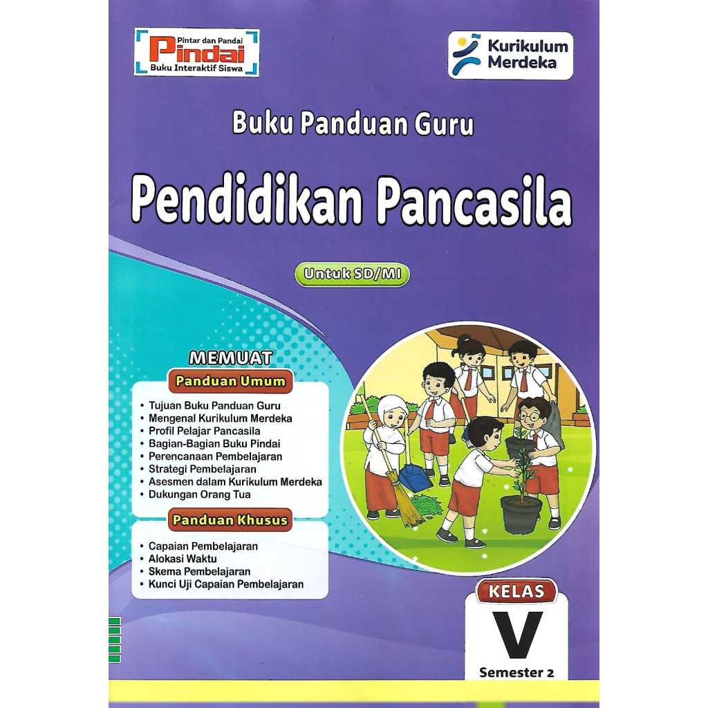 Jual Buku Panduan Guru PKN Kelas 5 SD/MI Semester 2 Kurikulum Merdeka ...