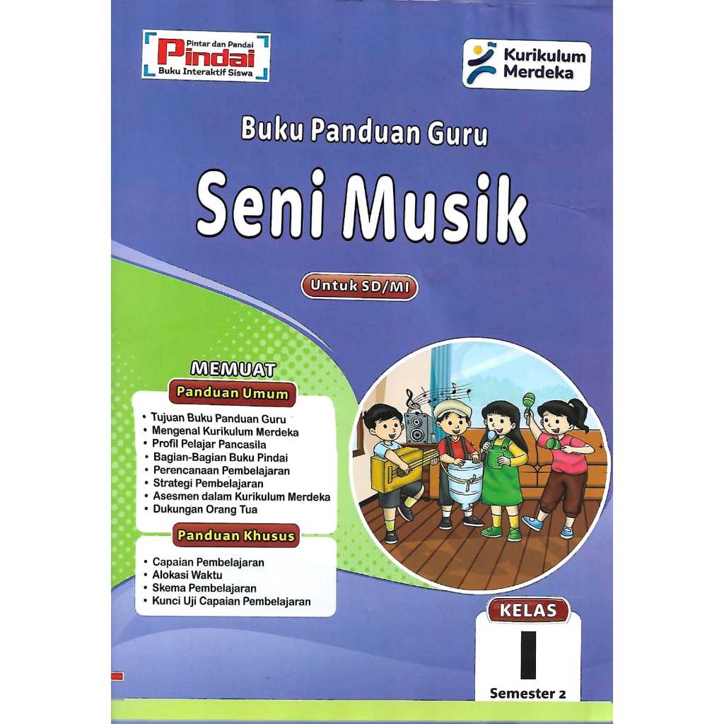 Jual Buku Panduan Guru Seni Musik Kelas 1 SD/MI Semester 2 Kurikulum ...