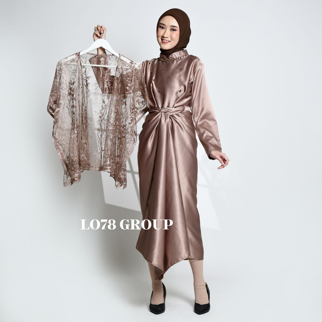 Jual Dress Rompi 2 in 1 Gamis Kondangan Outer Brokat Polos Payet Wisuda ...