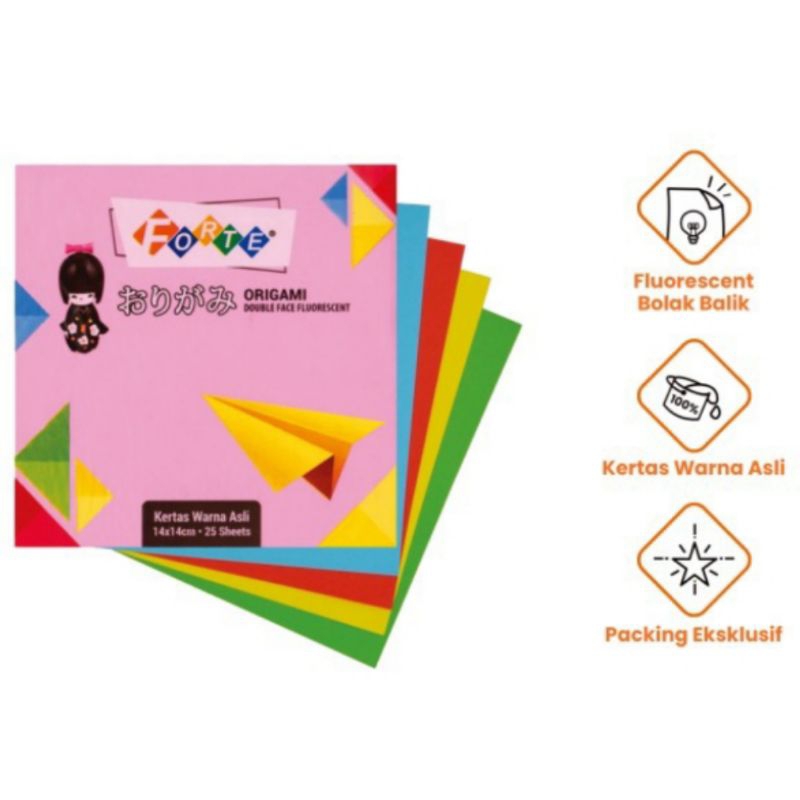 Jual Kertas Origami Lipat 14x14cm 16x16 Cm Forte Kertas Lipat