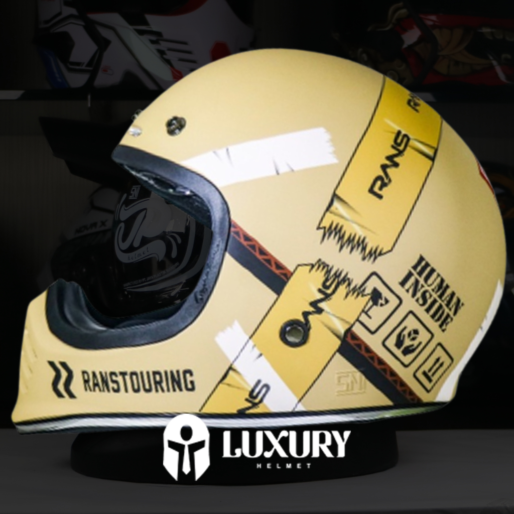 Jual Helm Cakil Fullface JP Retro Signature Human Inside Rans | Shopee ...