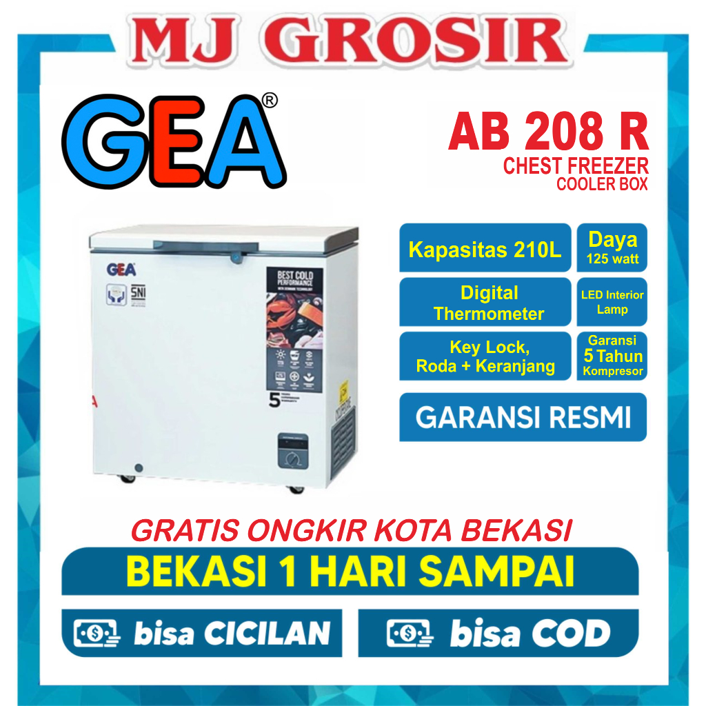 Jual GEA AB 208 R CHEST FREEZER BOX 208 L LEMARI PEMBEKU 210 LITER Shopee Indonesia