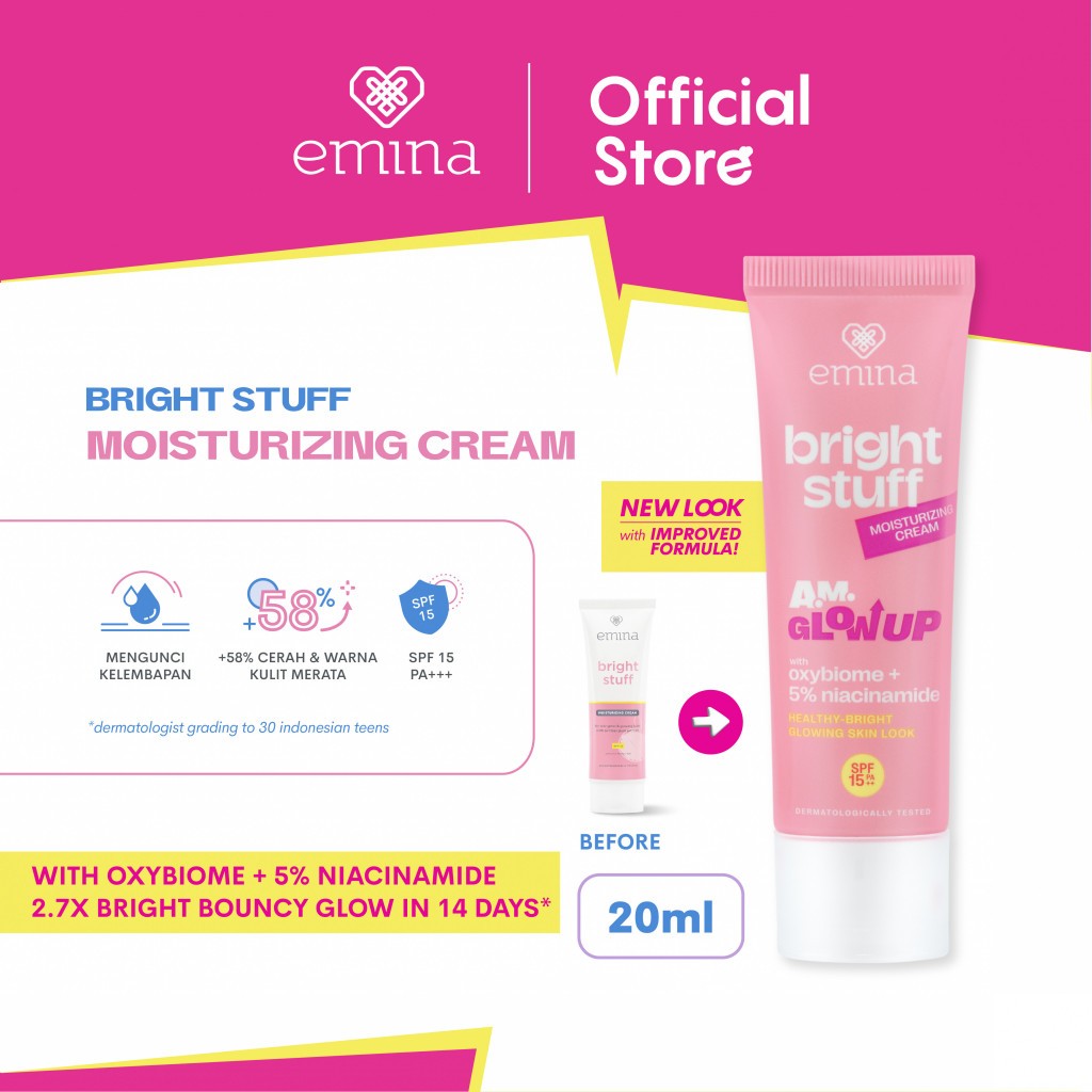 Jual NEW! Emina Bright Stuff Moisturizing Cream 20 ml Pelembab Wajah
