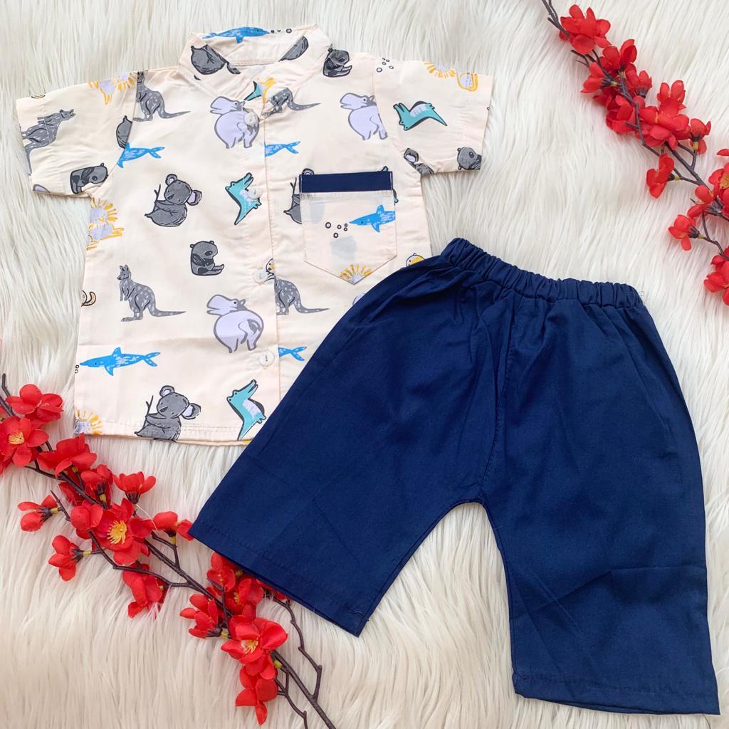 Jual BAJU BAYI LAKI LAKI SETELAN KEMEJA BAYI COWOK KEKINIAN LUCU