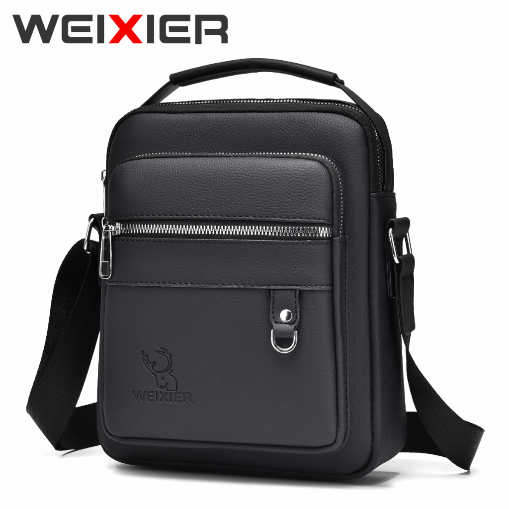 WEIXIER D285 Tas Selempang Pria Kulit Classic Crossbody Sling Bag Anti Air  WEIXIER OFFICIAL - Main Image