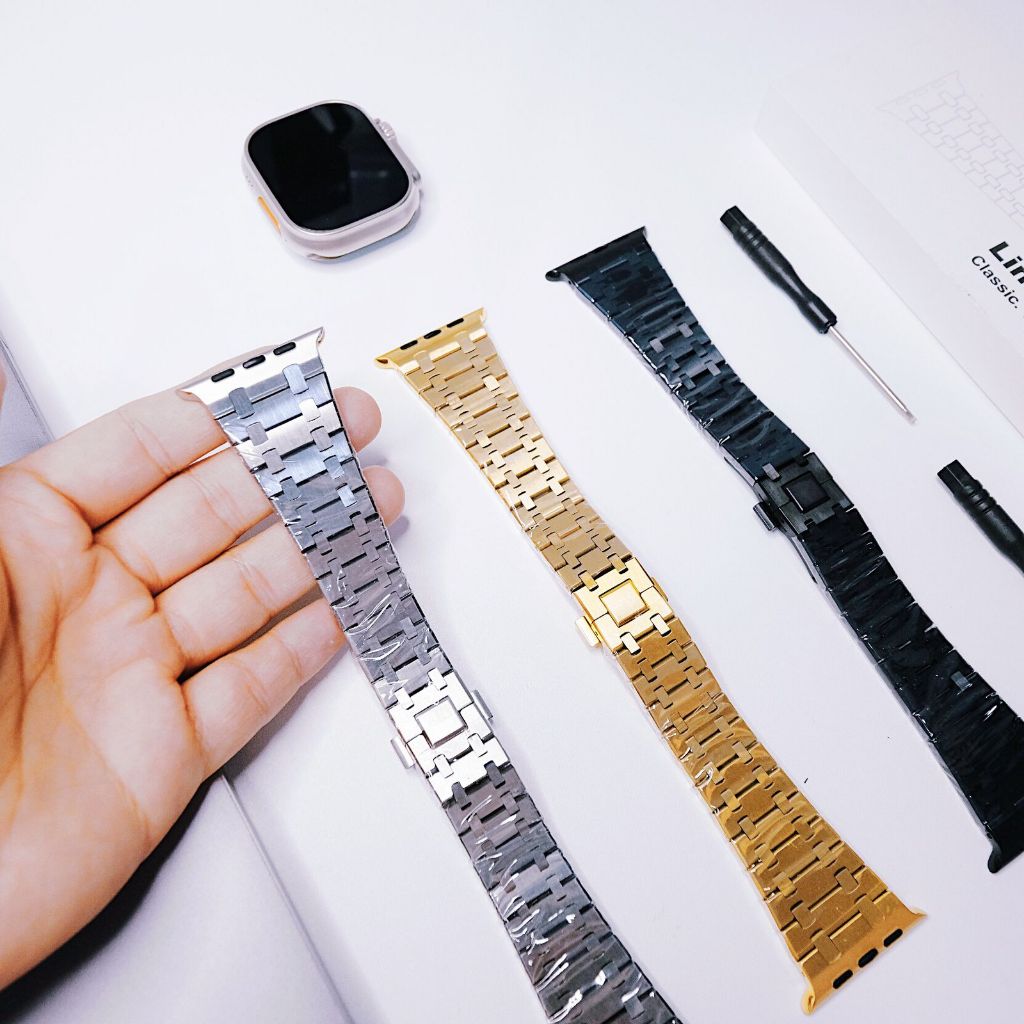 Jual Strap Rantai for Apple Watch ULTRA SE 9 8 Royal OAK AP Piguet ...