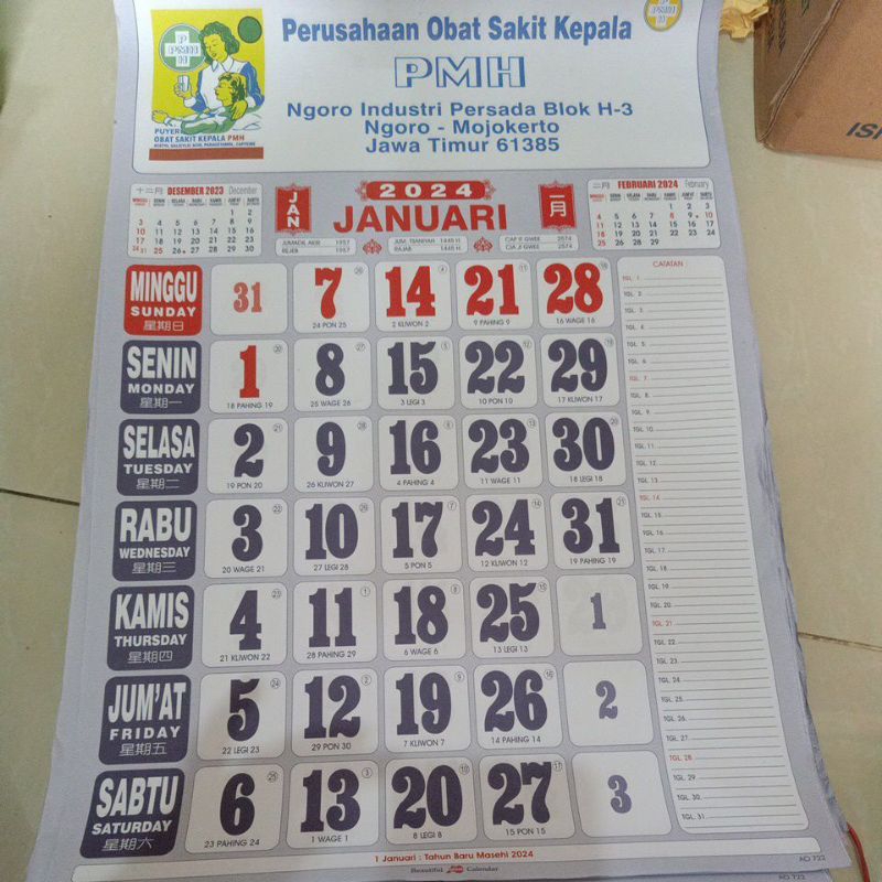 Jual KALENDER ANGKA-ANGKA aneka ukuran 2024... | Shopee Indonesia