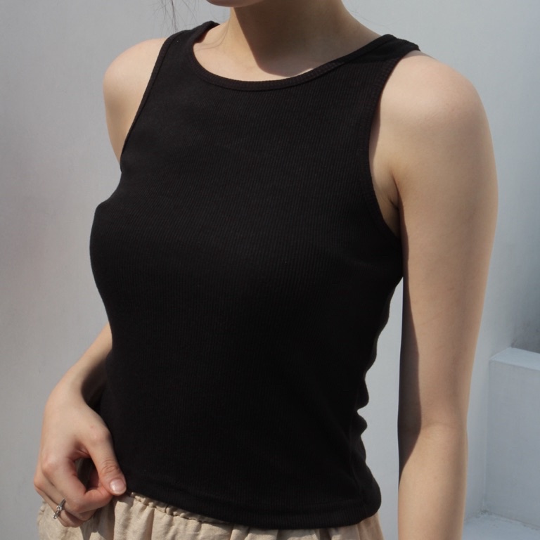 Jual TIPE HGV934 ORA TOP | Ribbed Knit Racer Tank Tanktop Summer ...