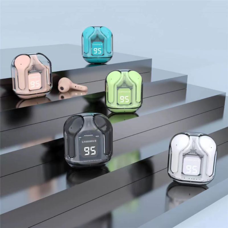 Headset bluetooth TWS Air31 wirelles LED display tranparan Hifi sound
