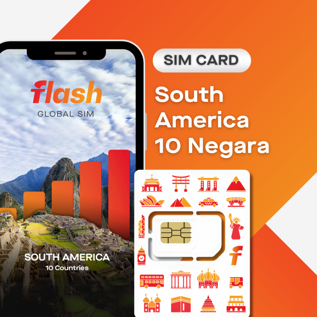 Jual SIM Card South America 10 Countries Flash Global SIM (Argentina, Peru, Brazil, Chile, dll