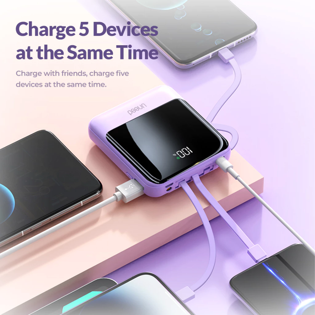 UNEED MultiBox DF10 Powerbank Built in Cable QC 10000mAh 22.5W- UPB244