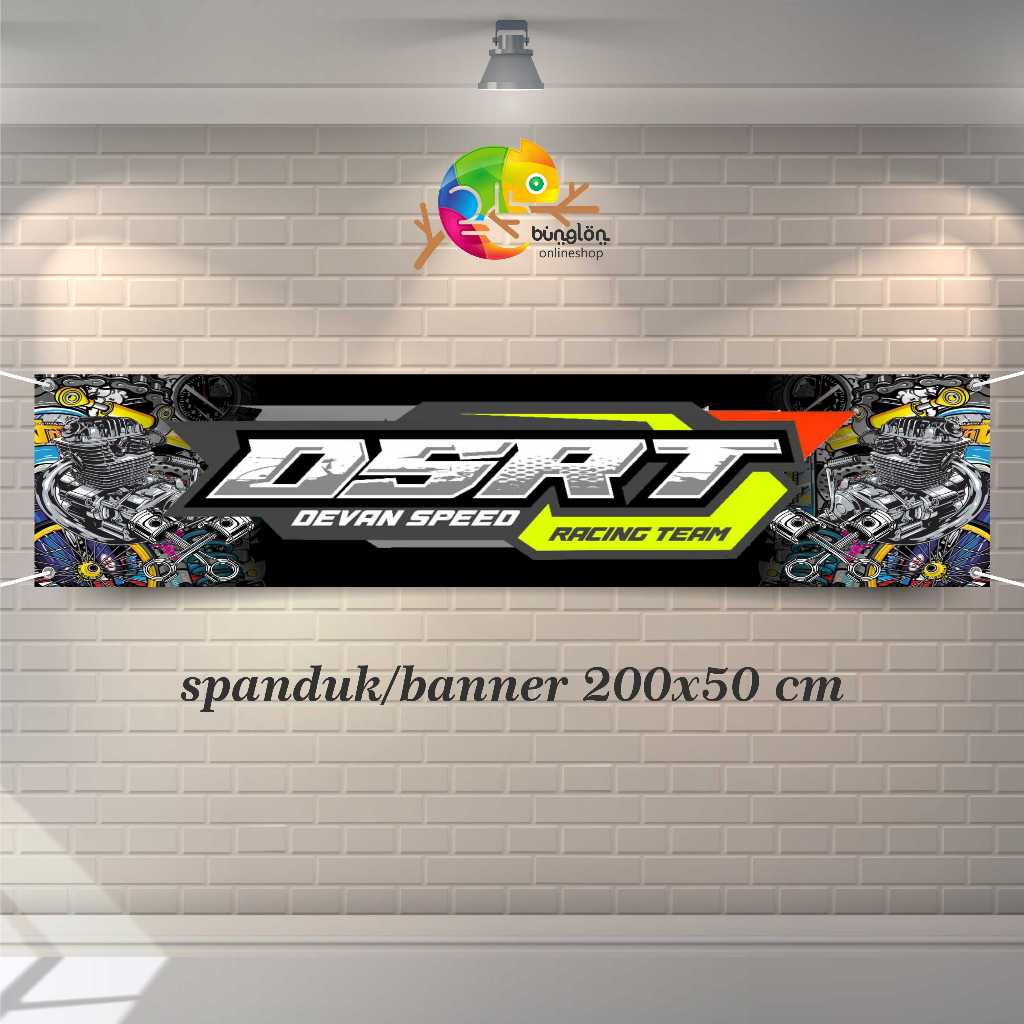 Jual Spanduk Banner 200x50 Bengkel Racing Hitam Keren Custom Desain ...