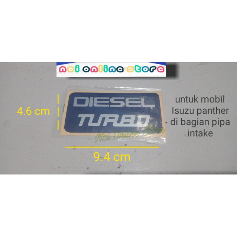 Jual Sticker Diesel Turbo untuk Mobil Isuzu panther posisi di pipa ...