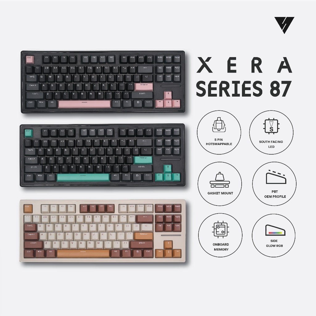 Jual VortexSeries Xera Series 87 Wired Gasket Mount Keyboard TKL/80