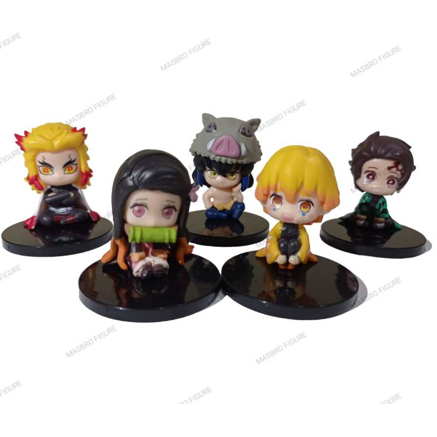 Jual Figure Demon slayer Kimetsu no yaiba Chibi mini set 5 pcs | Shopee ...