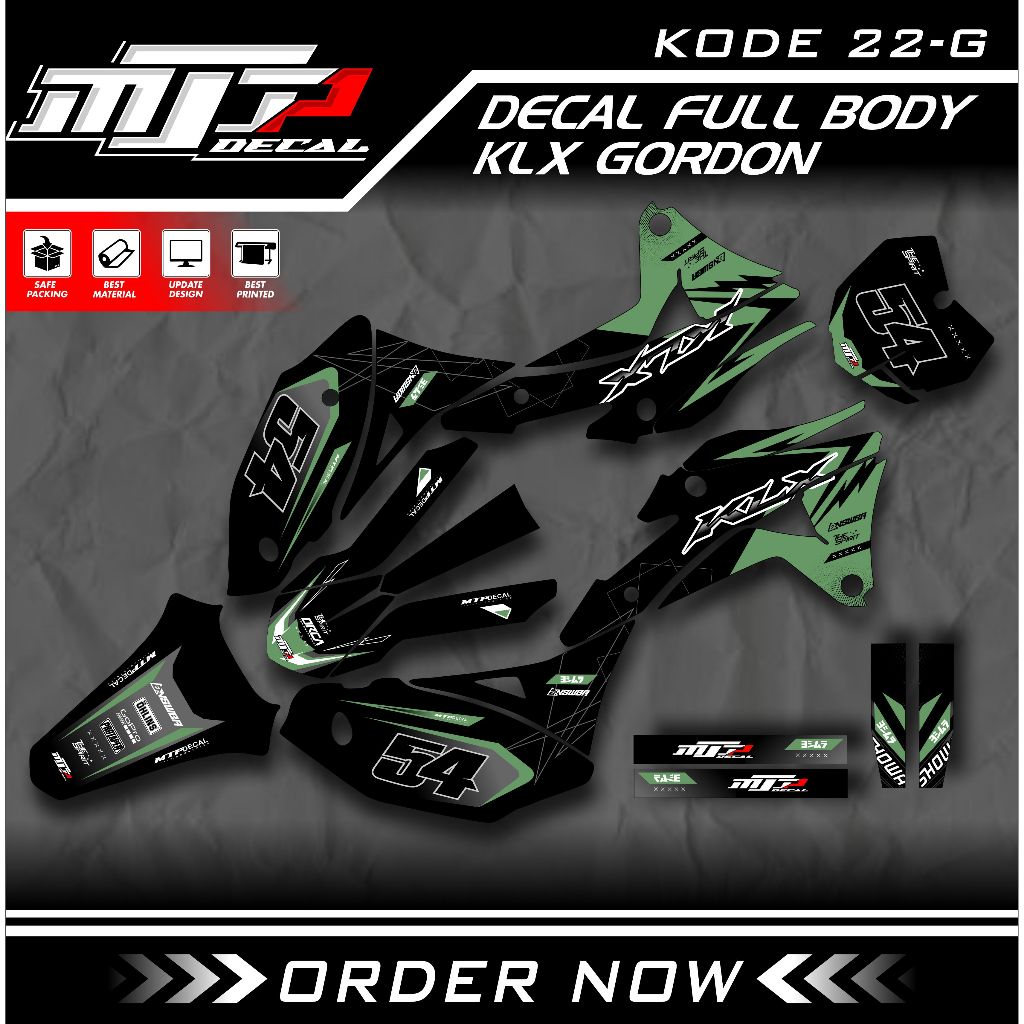 Jual Decal Stiker Klx Gordon Full Body Sticker Custom Klx Gordon ...