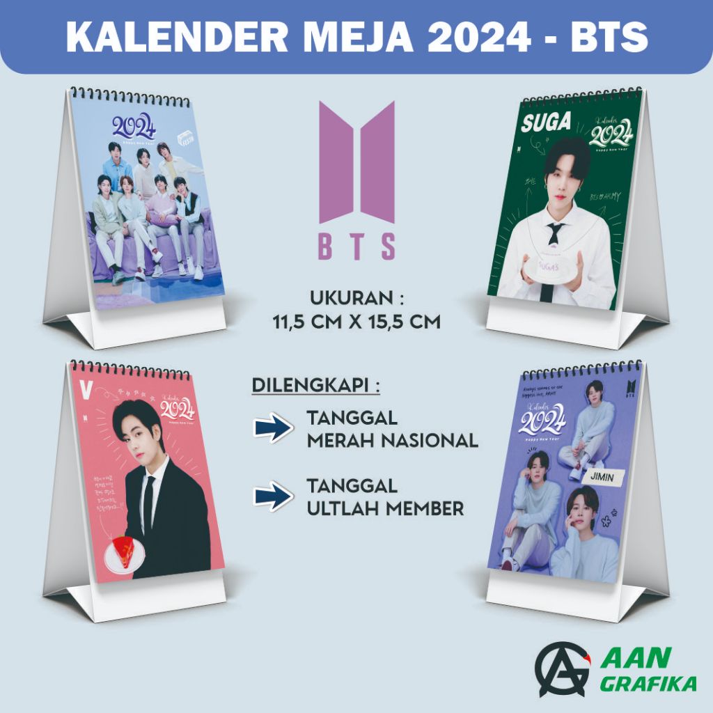 Jual KALENDER MEJA 2024 - KPOP BTS Member - Kalender Murah | Shopee ...