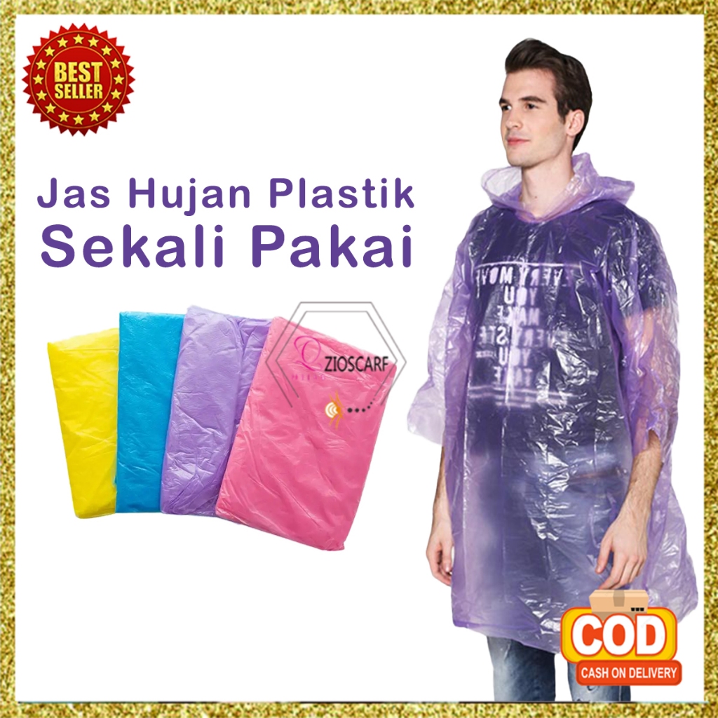 Jual Jas Hujan Plastik Sekali Pakai Murah Raincoat Transparan Ponco ...