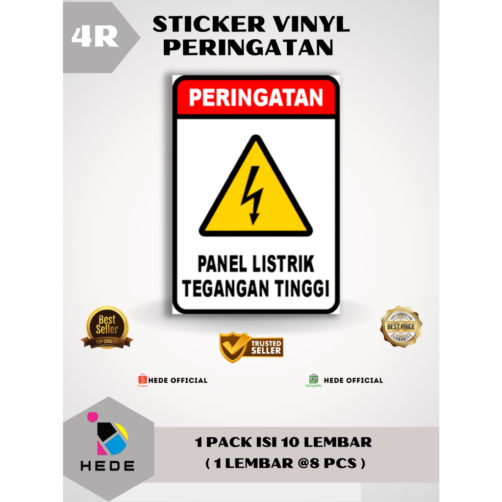 Jual Stiker Vinyl Peringatan Panel Listrik Tegangan Tinggi Stiker