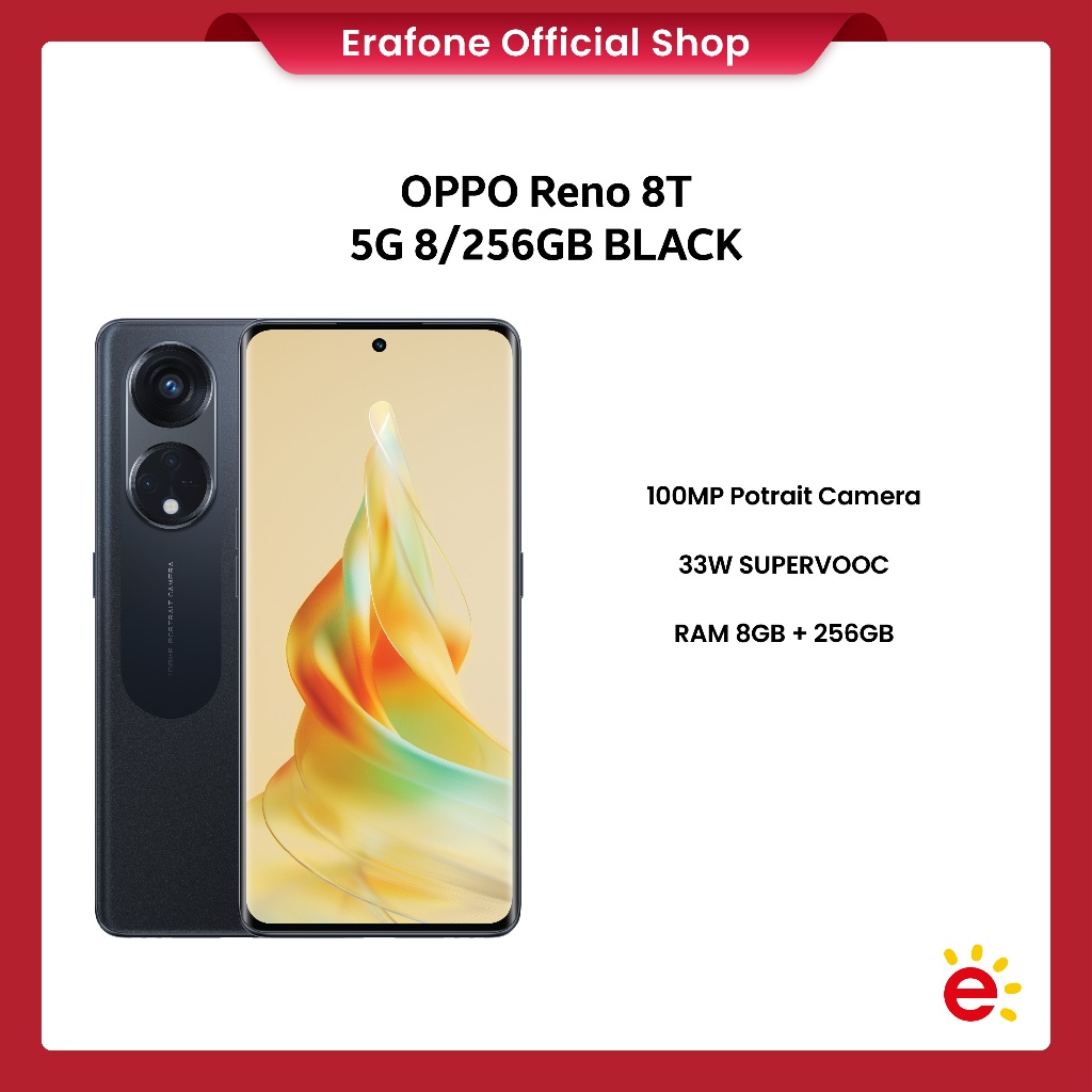 Jual OPPO Reno 8T 5G 8/256GB - Midnight Black | Shopee Indonesia