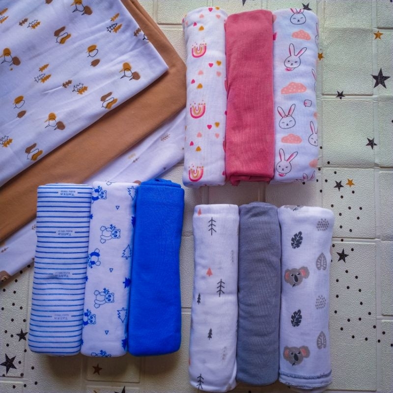 Jual 3 PCS BEDONG PERNEL BAYI BAHAN KAOS SERI WARNA UKURAN 90 X 110 CM ...