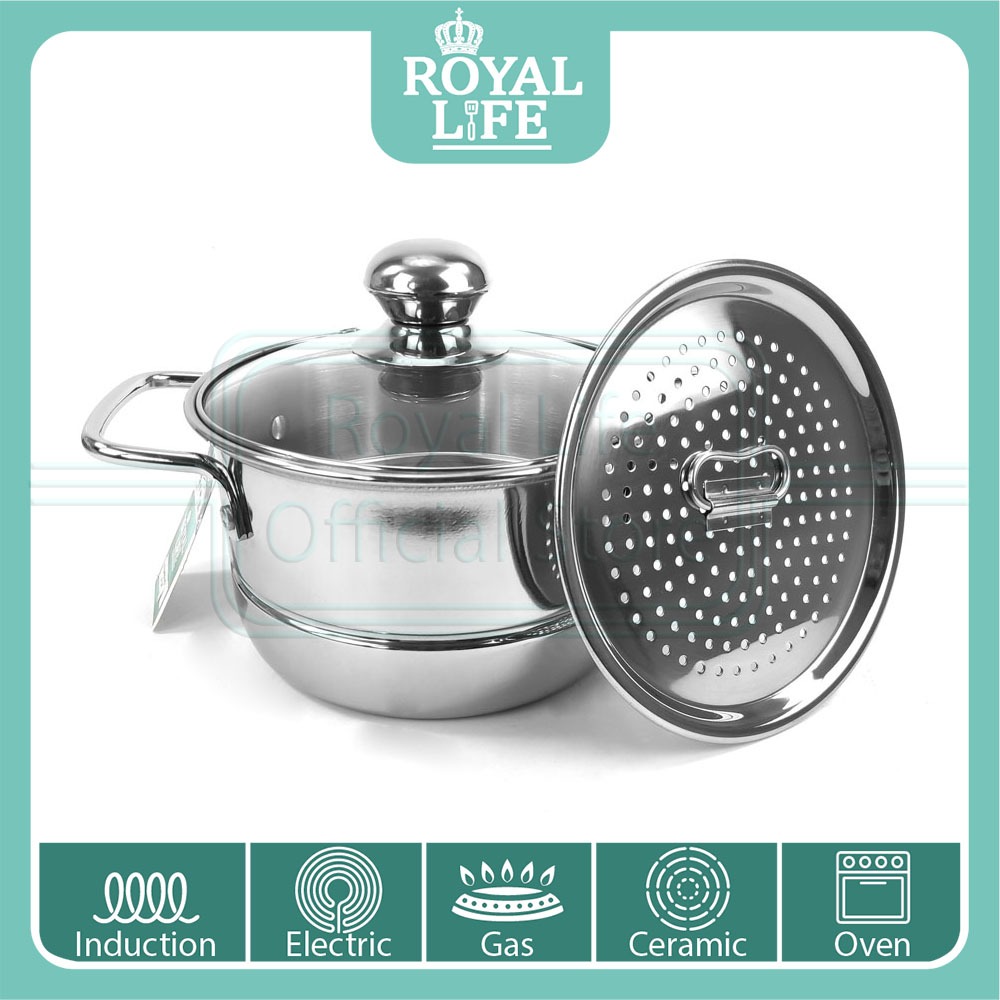 Jual Royal Life Stainless Panci Kukus Dandang Mini Cm Steamer Pot Cm Shopee Indonesia