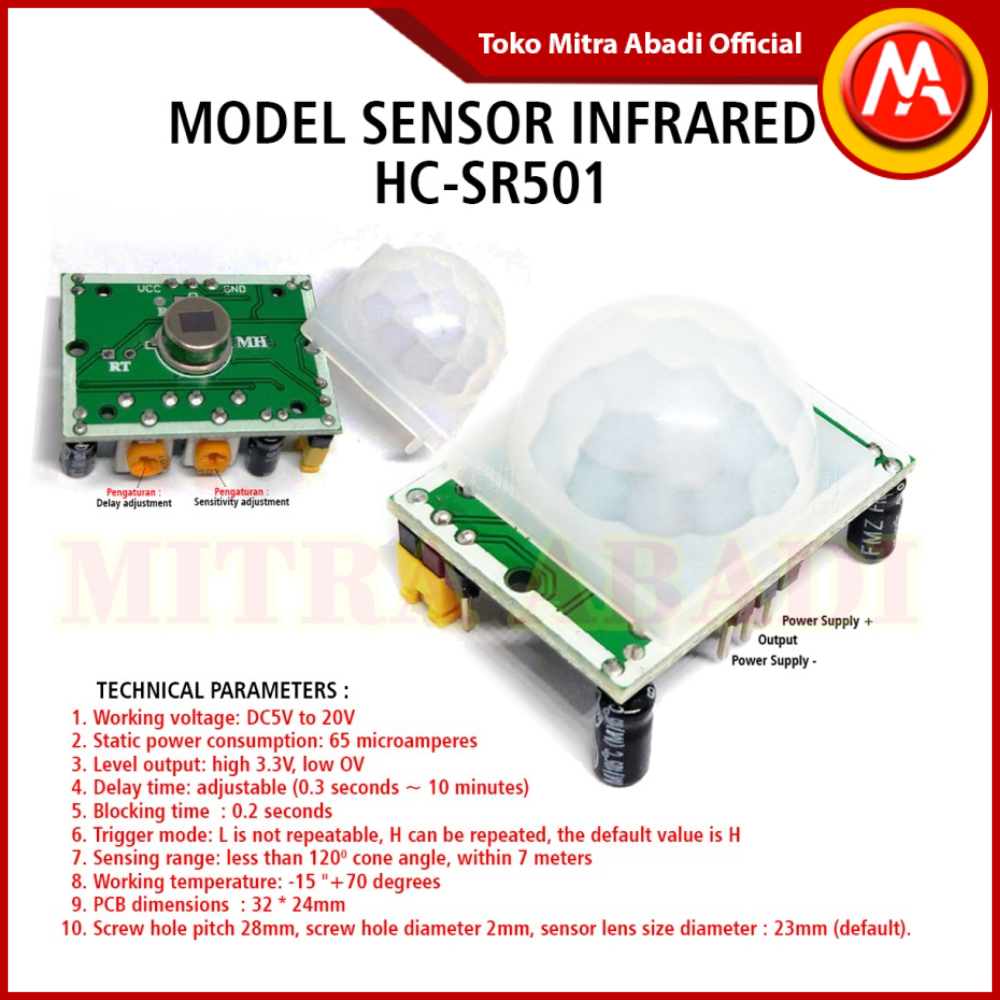 Jual Modul Sensor Gerak Infrared PIR HC-SR501 Arduino | Shopee Indonesia