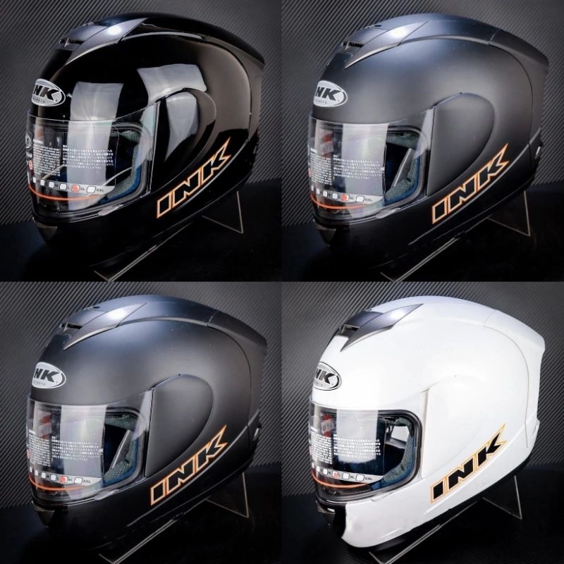 Jual HELM INK CL MAX SOLID WHITE,BLACK DOFF|HELM FULLFACE INK | Shopee ...
